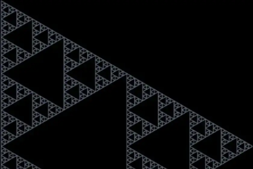 A Sierpinski triangle generated from an L-System grammar