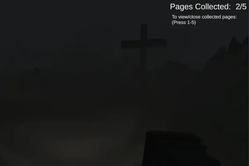 A cross in the mist further out in the valley