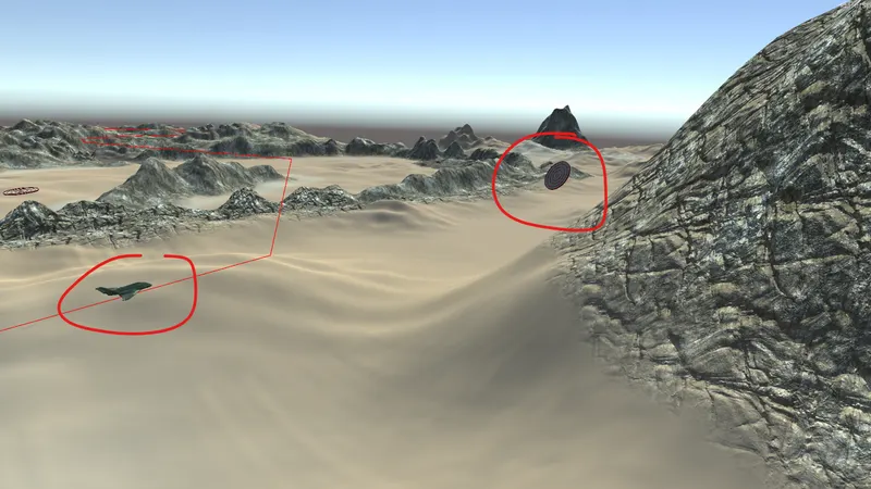 Live targets across the terrain